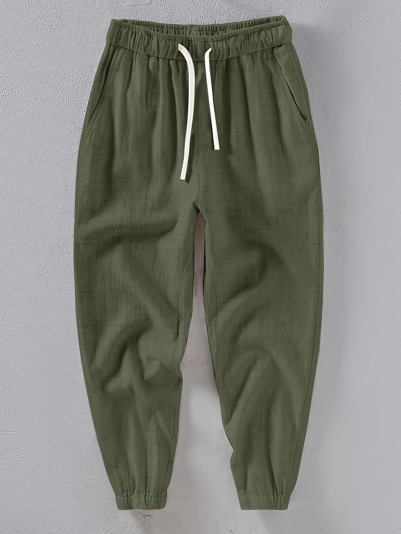 Men's Casual Linen Joggers - Breathable, Comfort Fit with Pockets for All Seasons