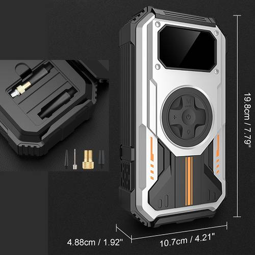 2025 jump starter with air compressor 6000a portable 12v battery charger car jump starter 150 psi tire inflator air pump for all gas diesel vehicles usb led emergency light car accessory tool kit