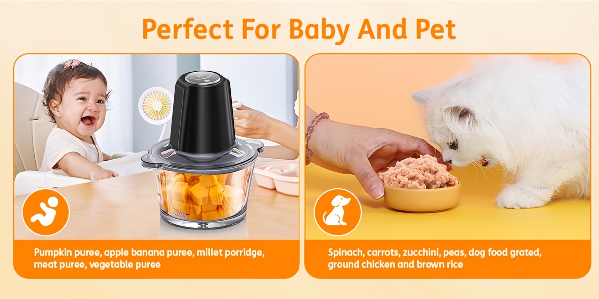 meat chopper chopper electric with meat grinder vegetable chopper   350w electric garlic mincer mini food processor for baby food meat onion vegetables 2   sharp blades Product details 3