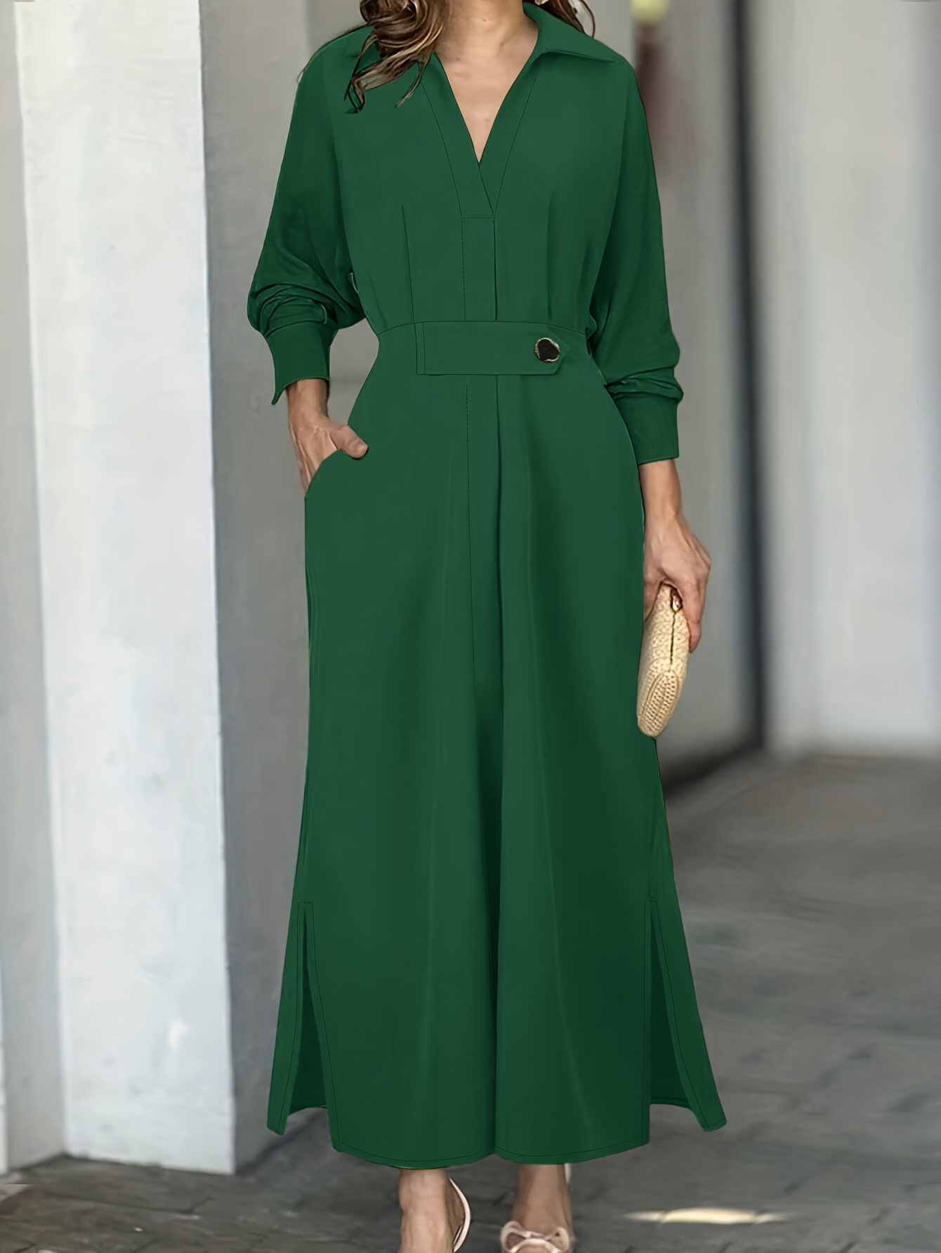 autumn winter casual womens long sleeve batwing dress - Temu