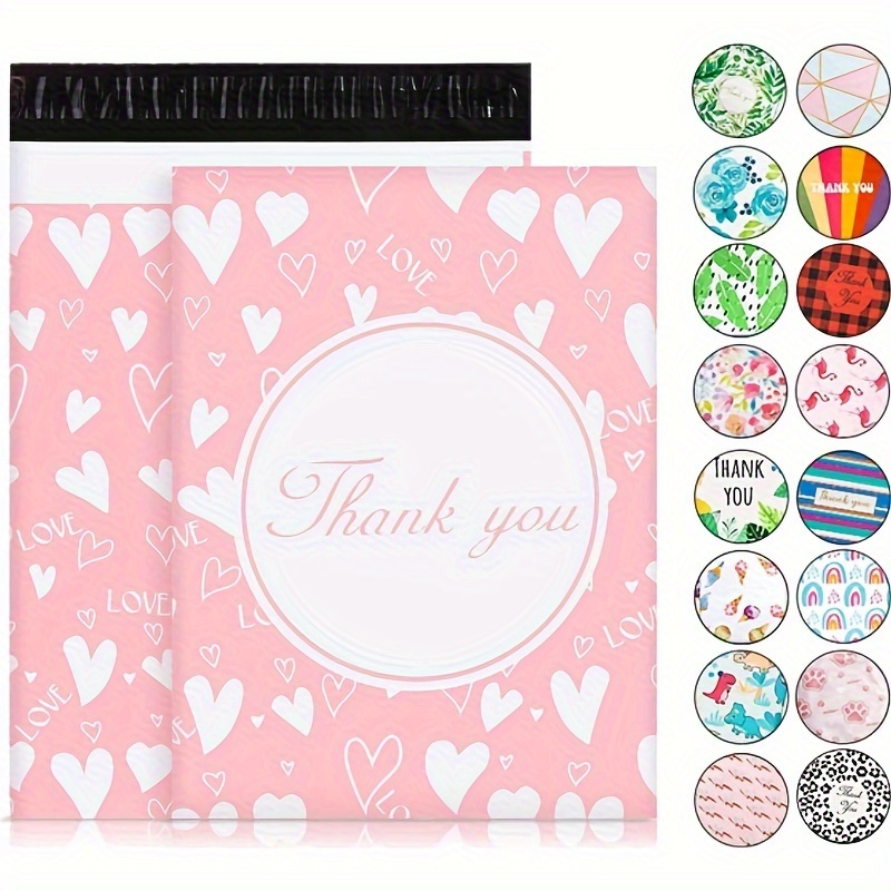 

100pcs Large Plastic Mail, 10x13-inch Shipping Bags, Fashion Shipping Envelopes, Plastic Packaging Bags, Self-sealing Plastic Mail, Small Business Mailing Plastic Bags, Clothing (pink Heart)