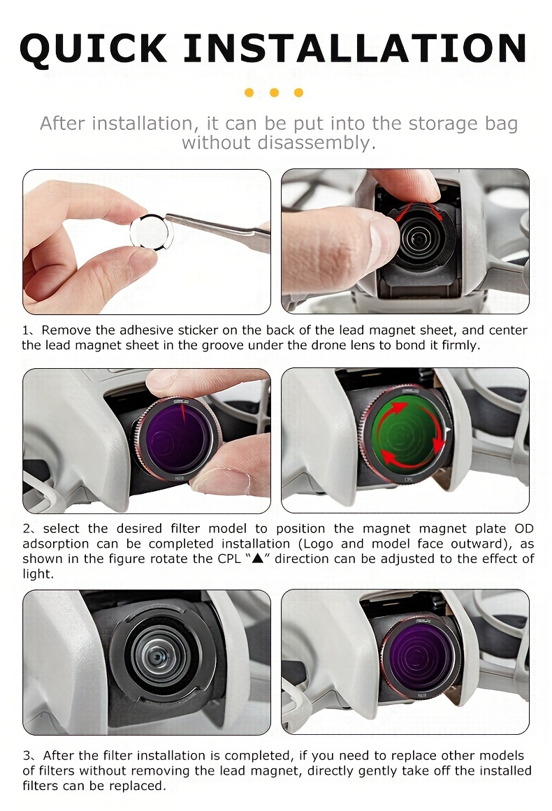 dji neo 4 pack camera lens filters set uv nd8 16 32 polarizing reducing accessory kit optical glass waterproof photography equipment details 8