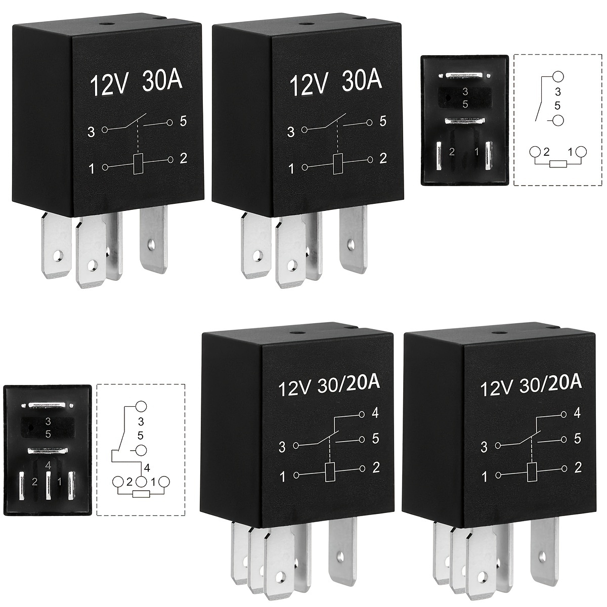 

[ ] 4pcs 12v 30a Car - & Spdt, Replacement For Tail , Engine Compartment &