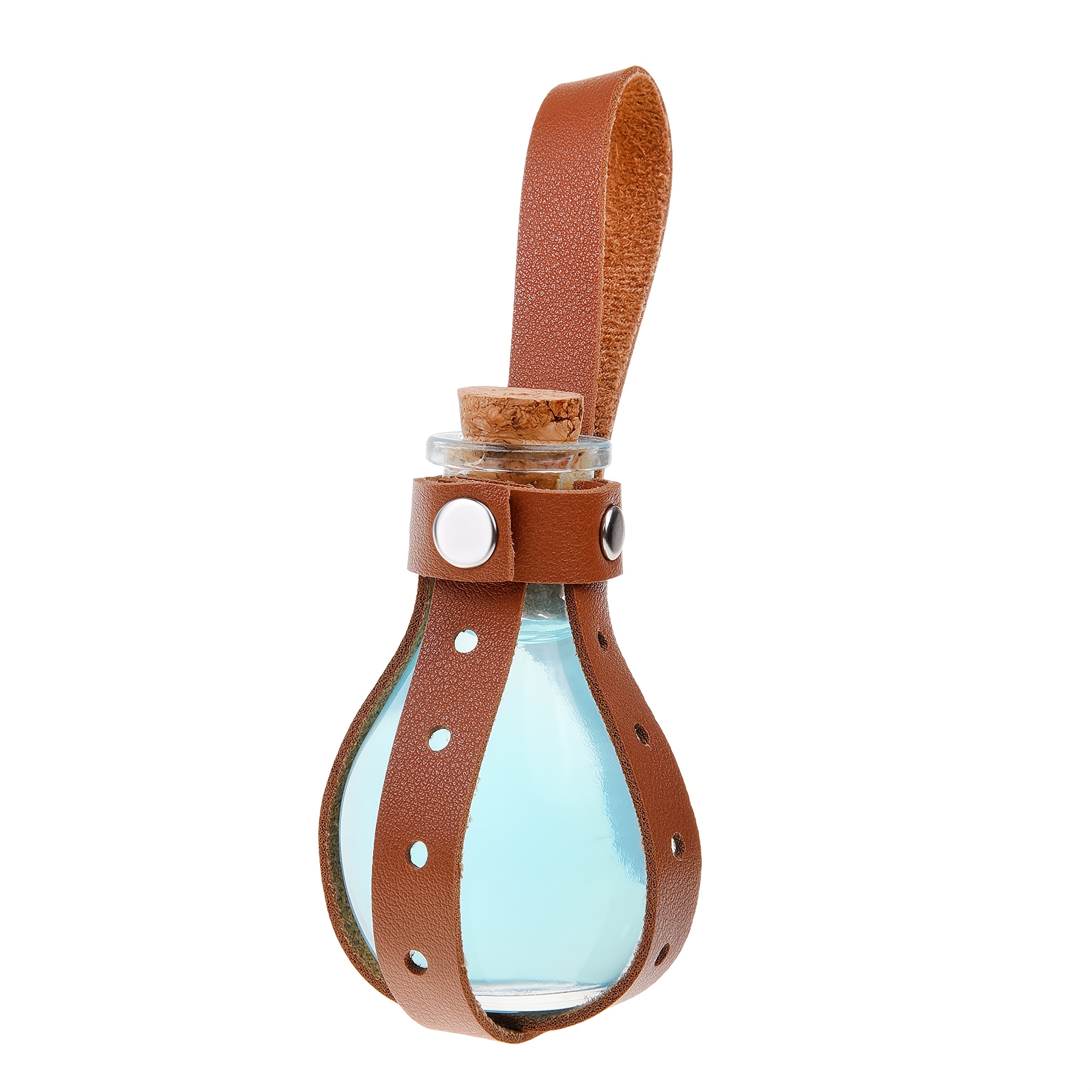 TEMU Clear Spherical Cosplay Potion Bottle With A Holder, Perfect For Wizard And Witch Costumes, Featuring A Stopper, Holder, And Belt Loop. For
