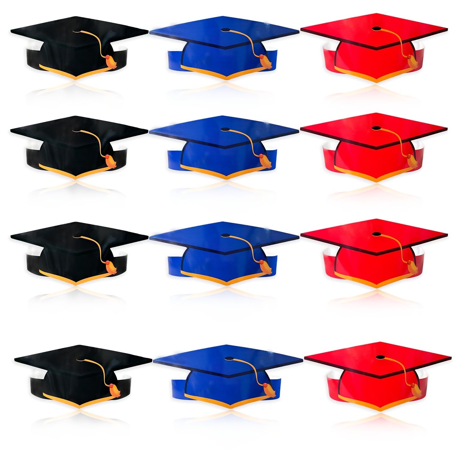 10-pack mini graduation cap decorations no feathers, fabric