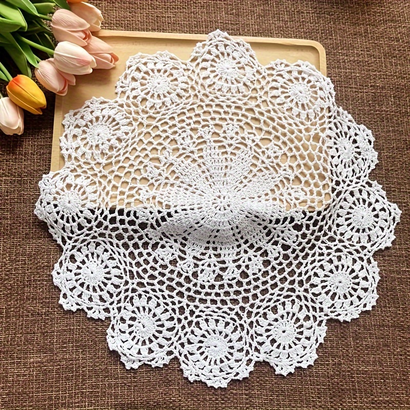 Crochet Placemat Handmade Crochet Circular Placemat Table Mat, 38 Cm/14.96  Inches, Vintage Style Home Decor - Suitable for Dressing Tables And  Competitions. Fabric Crochet Lace Placemat
