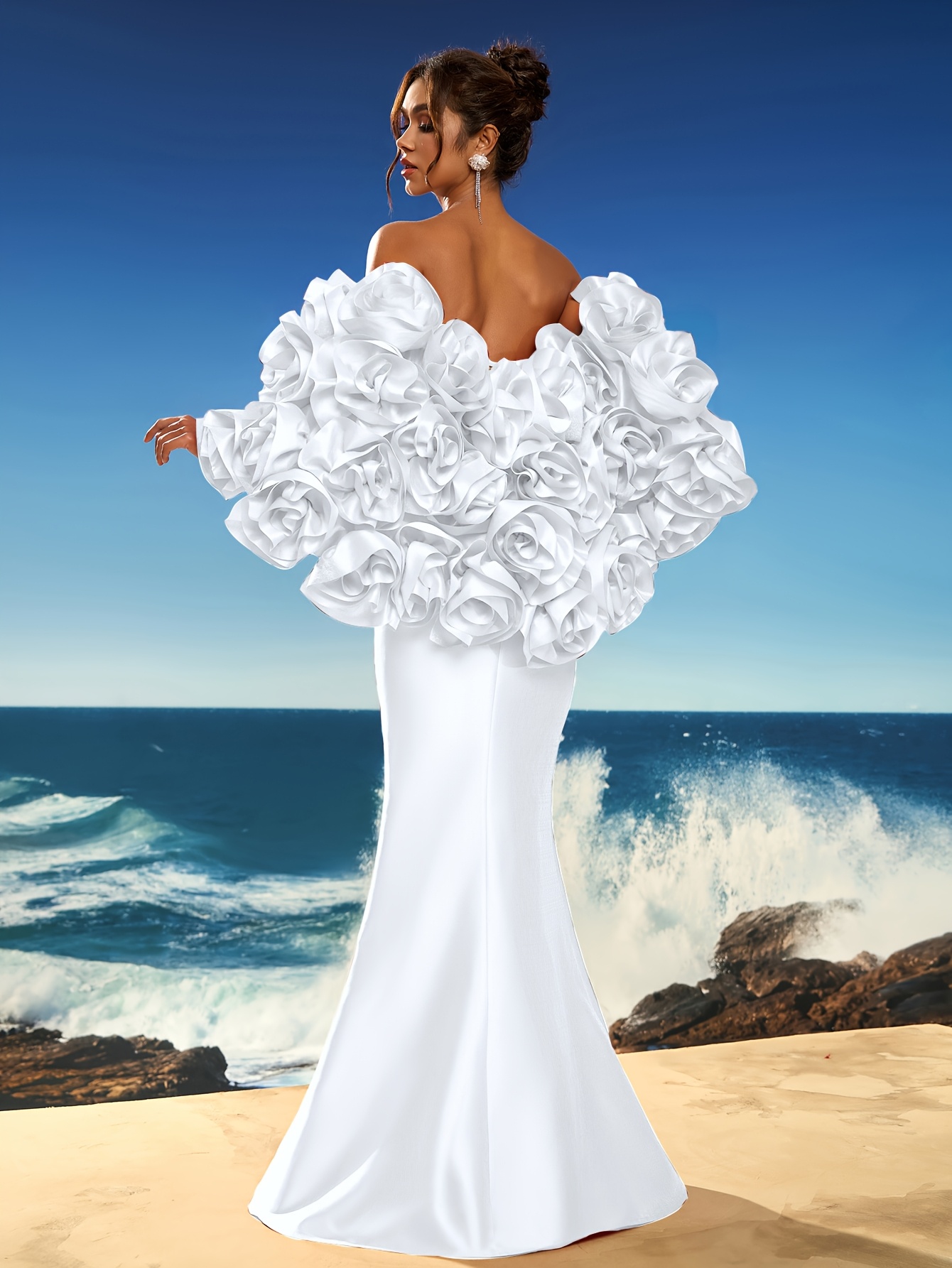 white formal dress philippines womens formal evening dress 3d hand flower