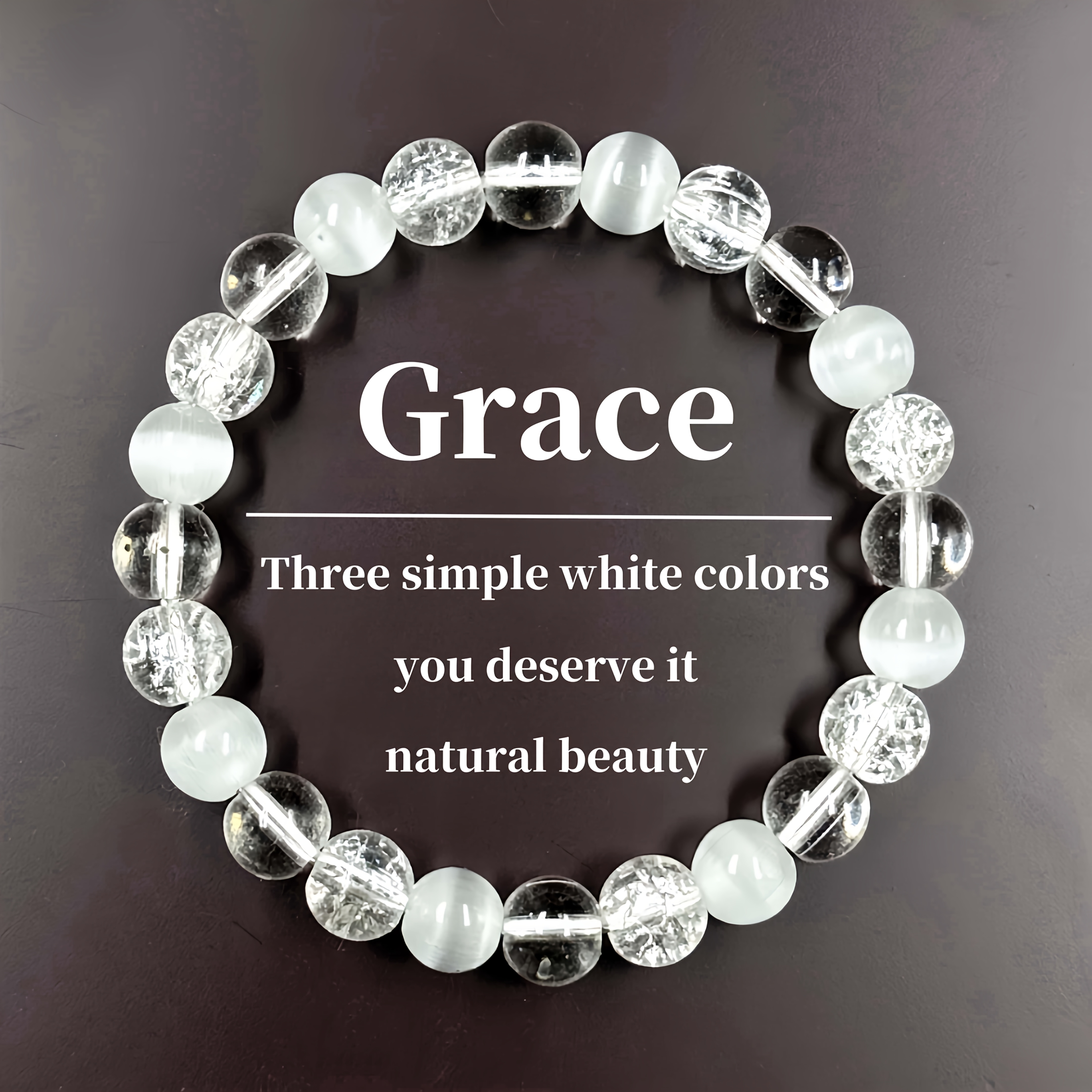 

High-end And Elegant Bracelet, Solid Colors As White Cat Eye Are To Create A Bracelet, A Perfect Gift For Women