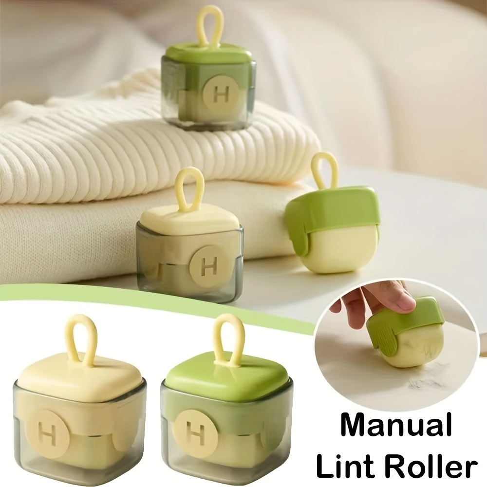 

1pc Portable Lint Roller With Pet Hair Remover - Washable & Reusable, For , Ideal For Cat Owners, Manual , Green & Yellow, Lint Roller For Clothes