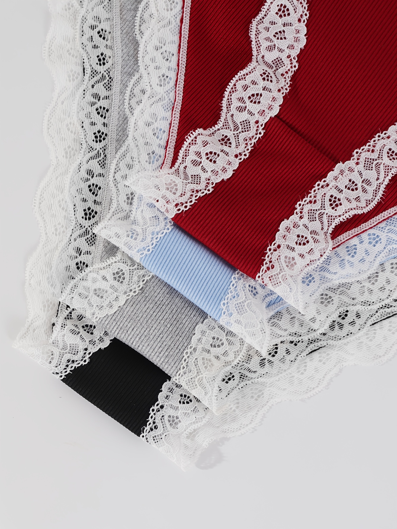 16-delige Sexy Deep-V Elegante Kanten Dames BH Set Verstelbare Bandjes, Zacht en Comfortabel, Ademend Lichtgewicht Materiaal BH en Slips in Effen Kleuren, Huidvriendelijk en Nauwsluitend Perfect voor Casual Dagelijks Gebruik