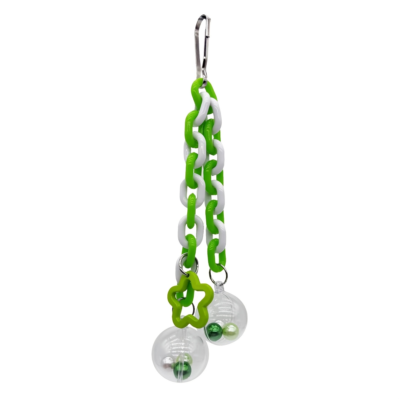 Image of Parrot Chewing Colorful Transparent Hanging Ball, A Climbing Toy For Birds To Play And Boredom, Suitable For Parrot Supplies And Birdcage Decoration