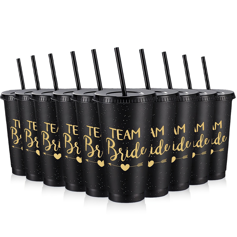 Image of 10pcs 24oz Bachelorette Cups Bachelorette Party Tumblers With Lids And Straws Bridesmaid Cups Bridal Cup Plastic Travel Mugs For Wedding Bachelorette Party Supplies Gifts
