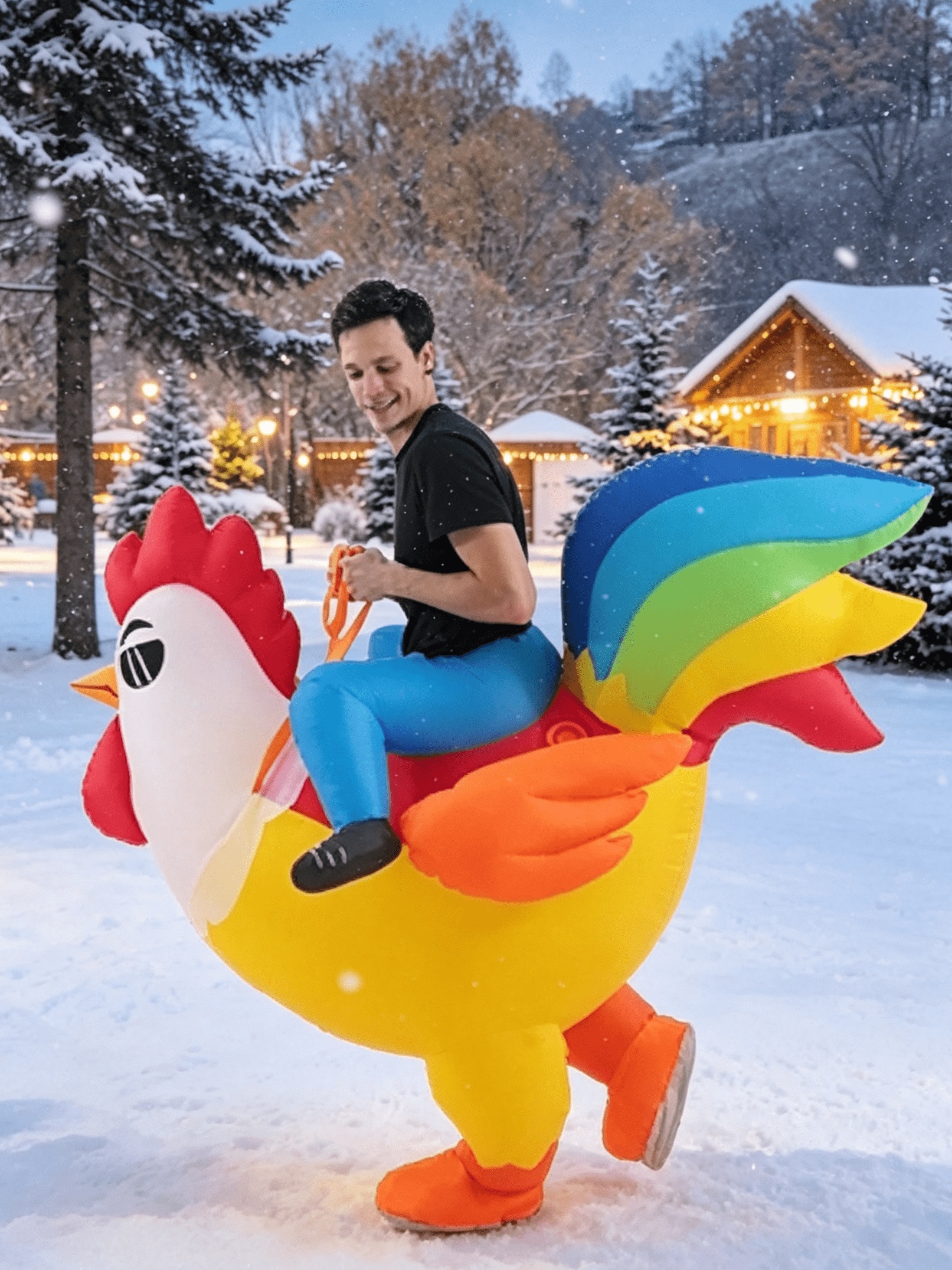 Funny Rooster Inflatable Costume for Halloween & Christmas