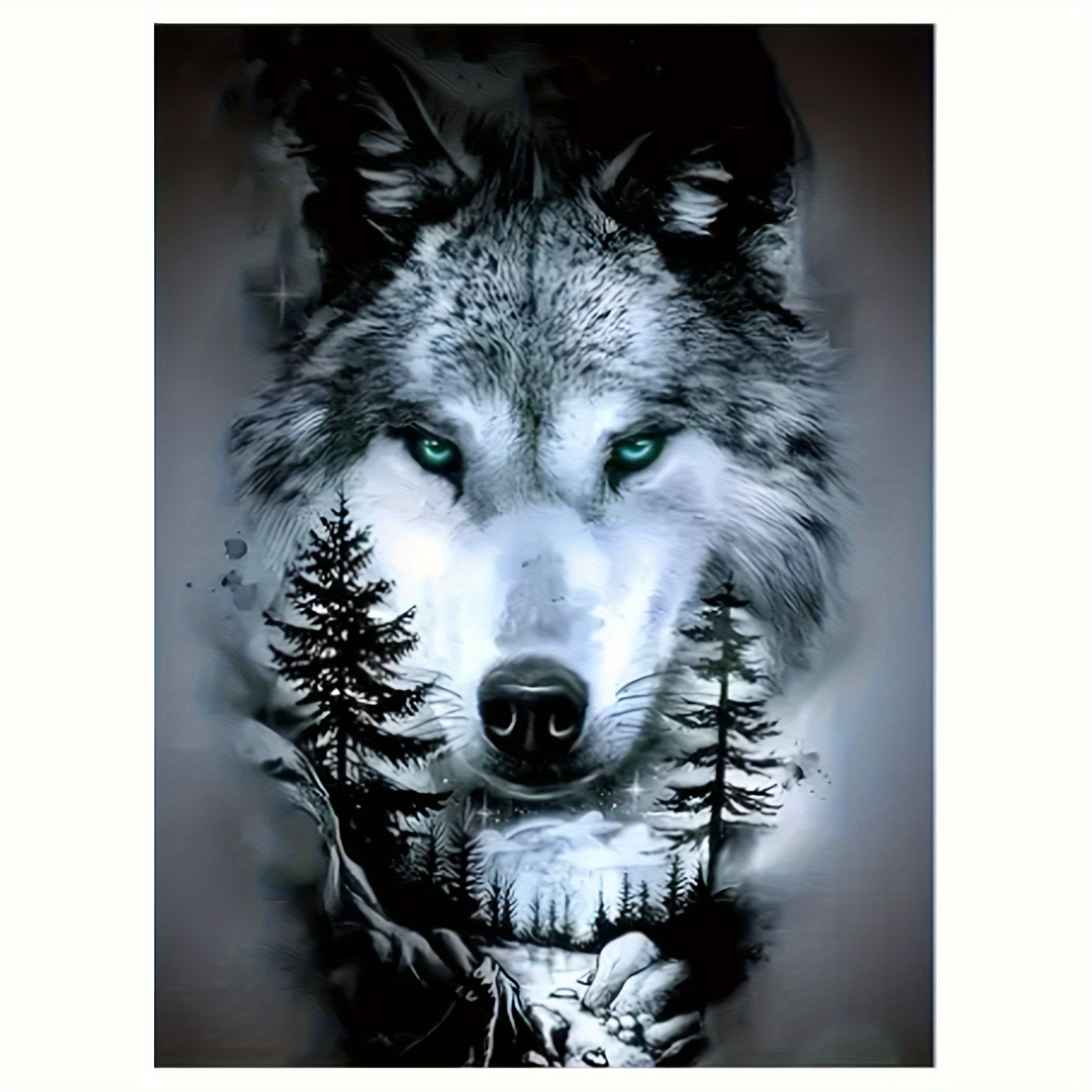 

Forest Wolf Canvas Painting, Frameless Decorative Painting, Wall Art Picture For Living Room, Bedroom Decor, Holiday Gift