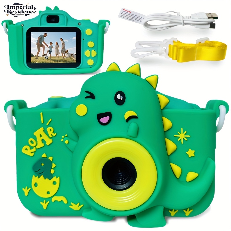Dinosaur Kids Camera - 1080P HD Digital Camera With 32GB Card For Ages 3-12, Blue