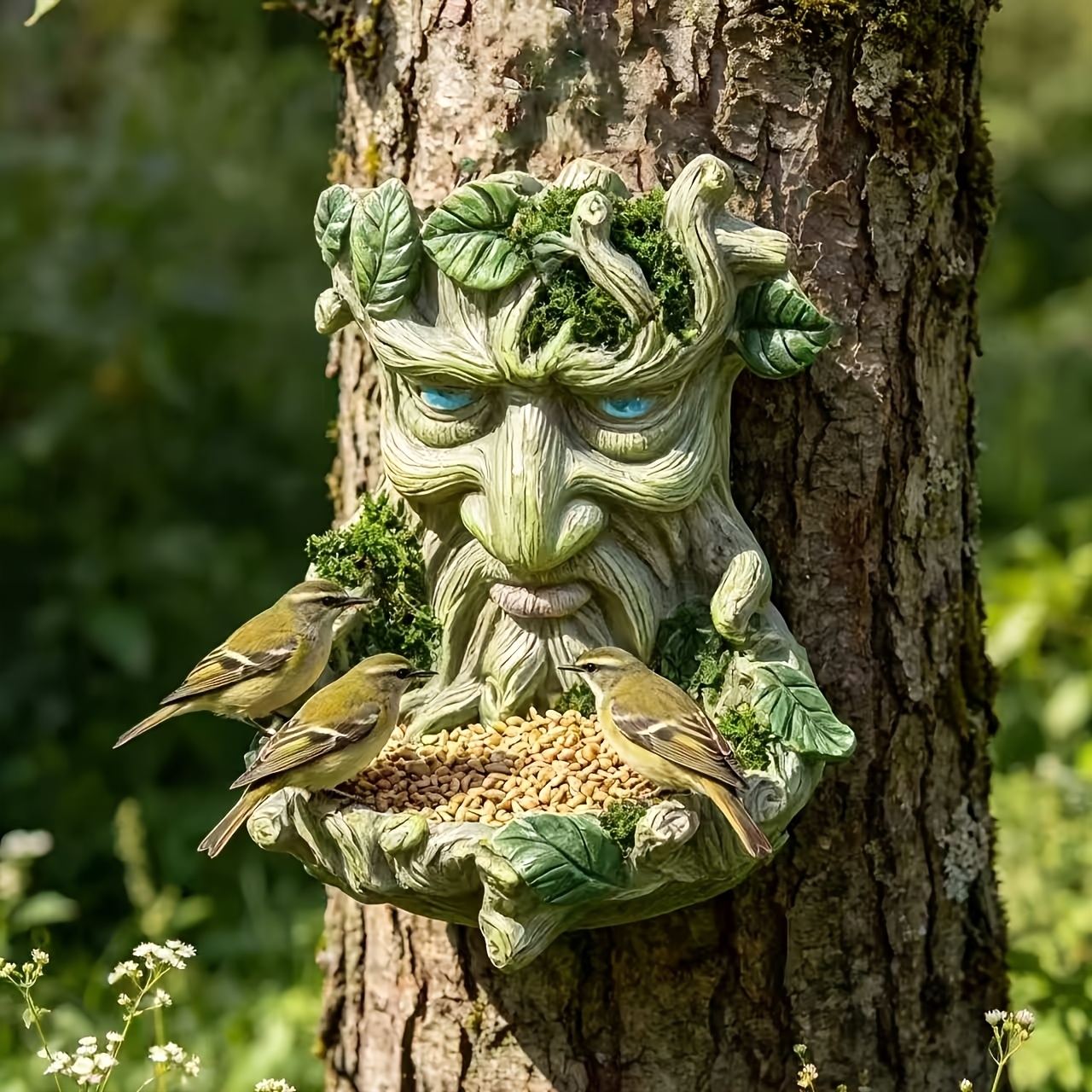 MIJOMA Baumgesicht Waldgeist – 4-teiliges Set, Wetterfest, Für Mystische Gartendeko