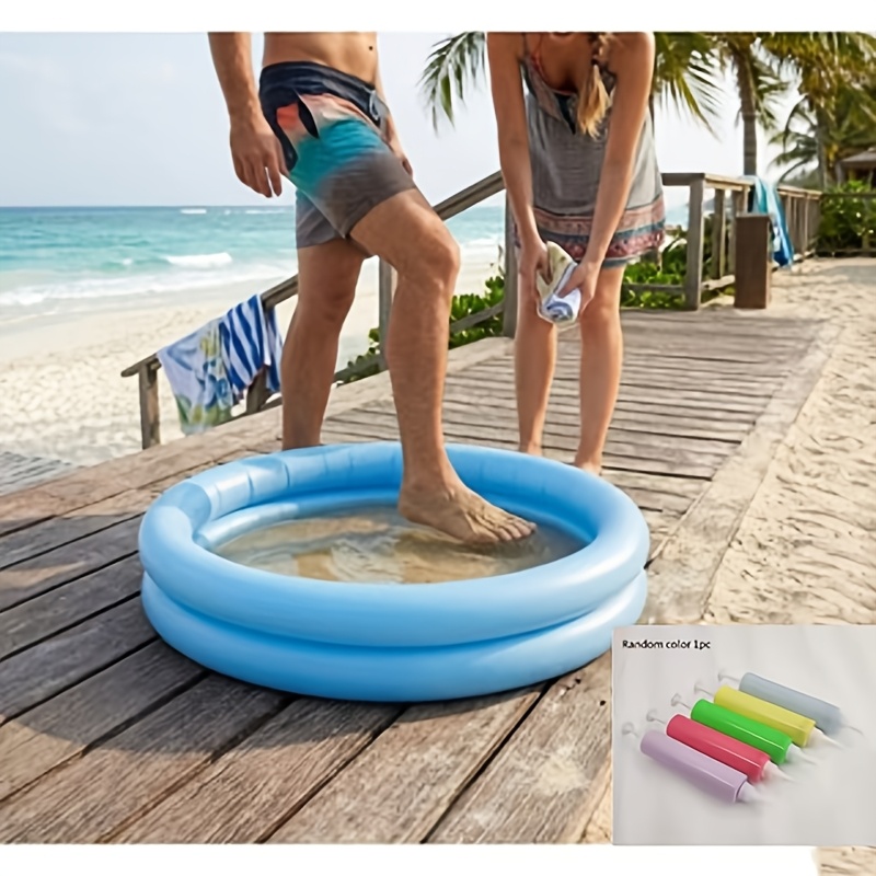 TEMU 1 Set (1pc Cleaning Tub And 1pc Random Air Pump) Large Portable Foldable Pool Cleaning Tub | Foldable Pool Entrance Cleaning Design | Suitable