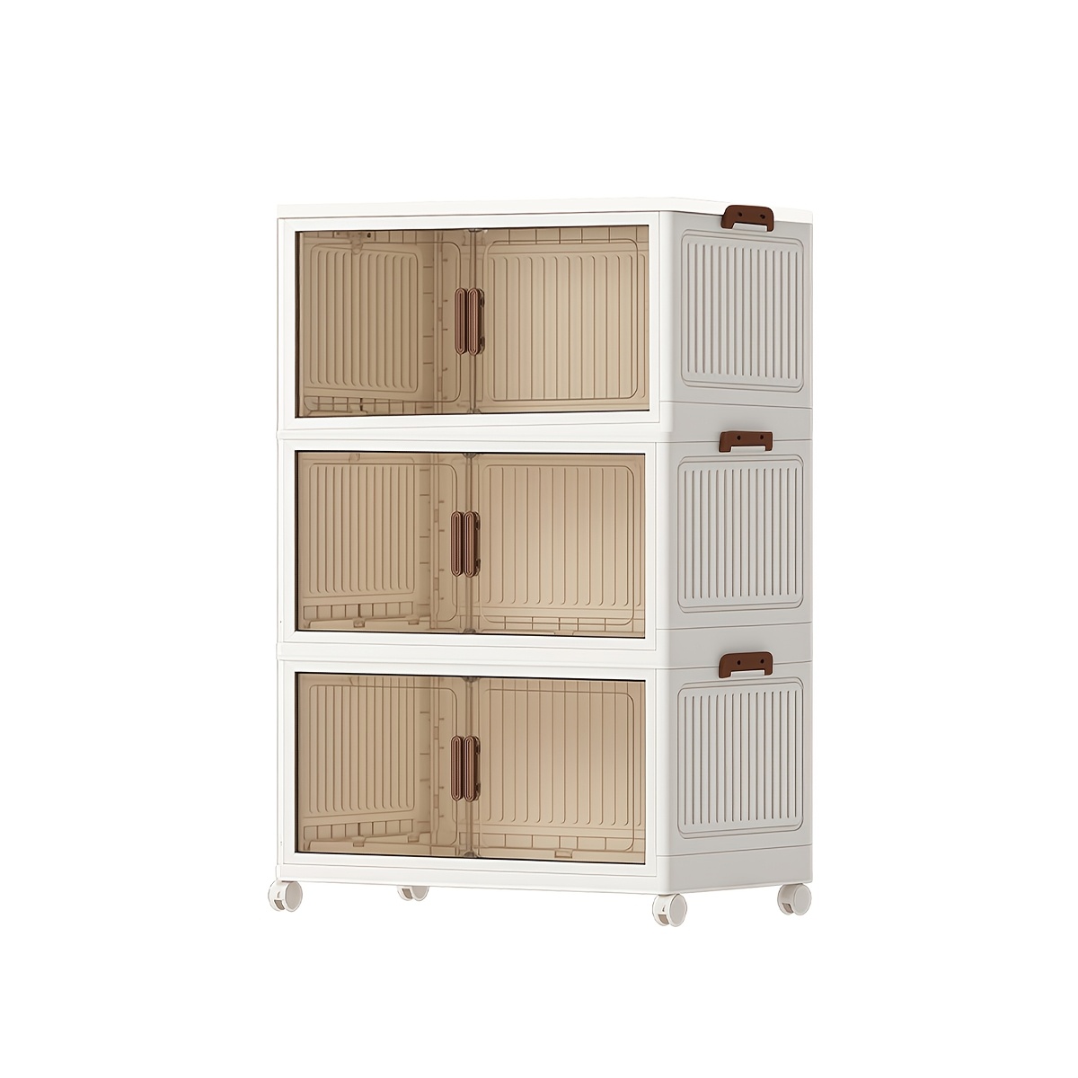 Three-tier Plastic Storage Bins With Lids, Stackable Storage Bins With Wheels, Foldable Storage Boxes, Stackable Storage Bins Storage Rooms, Offices And Student Accommodation