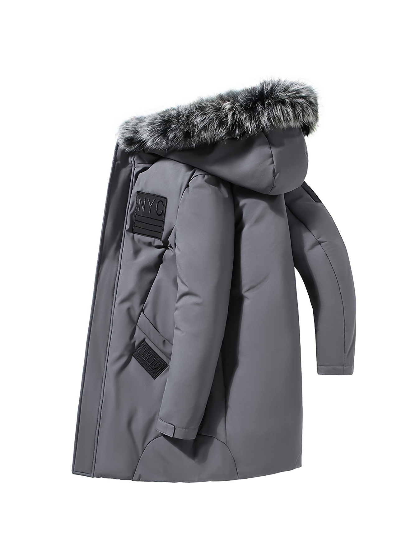 Men's Heavyweight Hooded Long Down Jacket for Winter