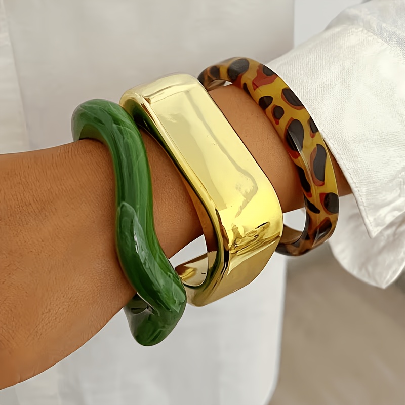 TEMU Set di 3 braccialetti vintage eleganti - Rivestiti, adatti per uso , feste, viaggi e regalo da spiaggia, opzioni multicolore (le variazioni di