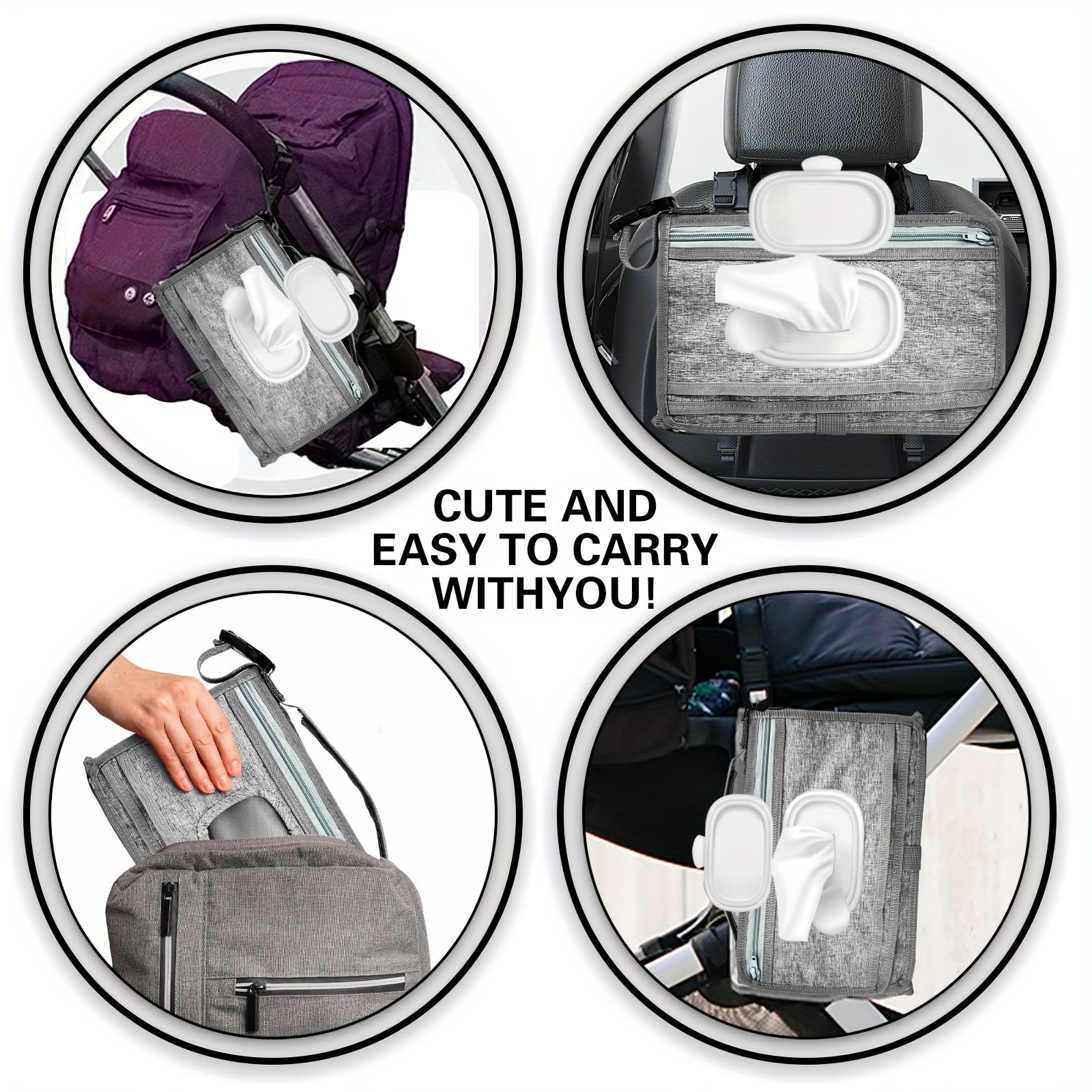 portable diaper changing pad grey polyester fiber washable with built in head   wipes pocket waterproof for travel diaper bag shower gift for boys and girls 1