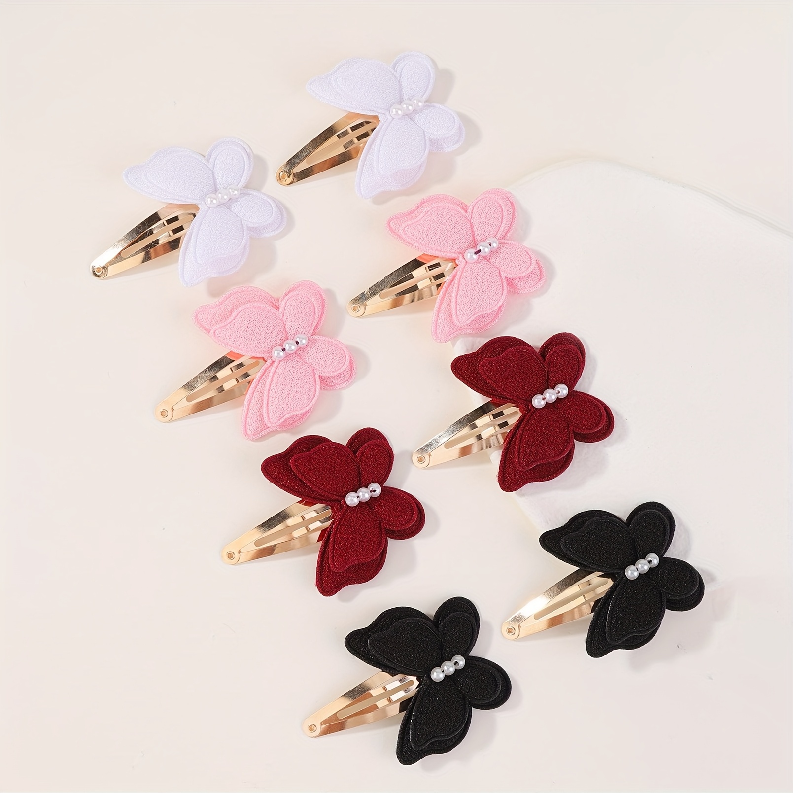 E-shop 8er-Pack Haarspangen mit Schleifen, Festival-Party-Seitenclips BB-Haarklammern