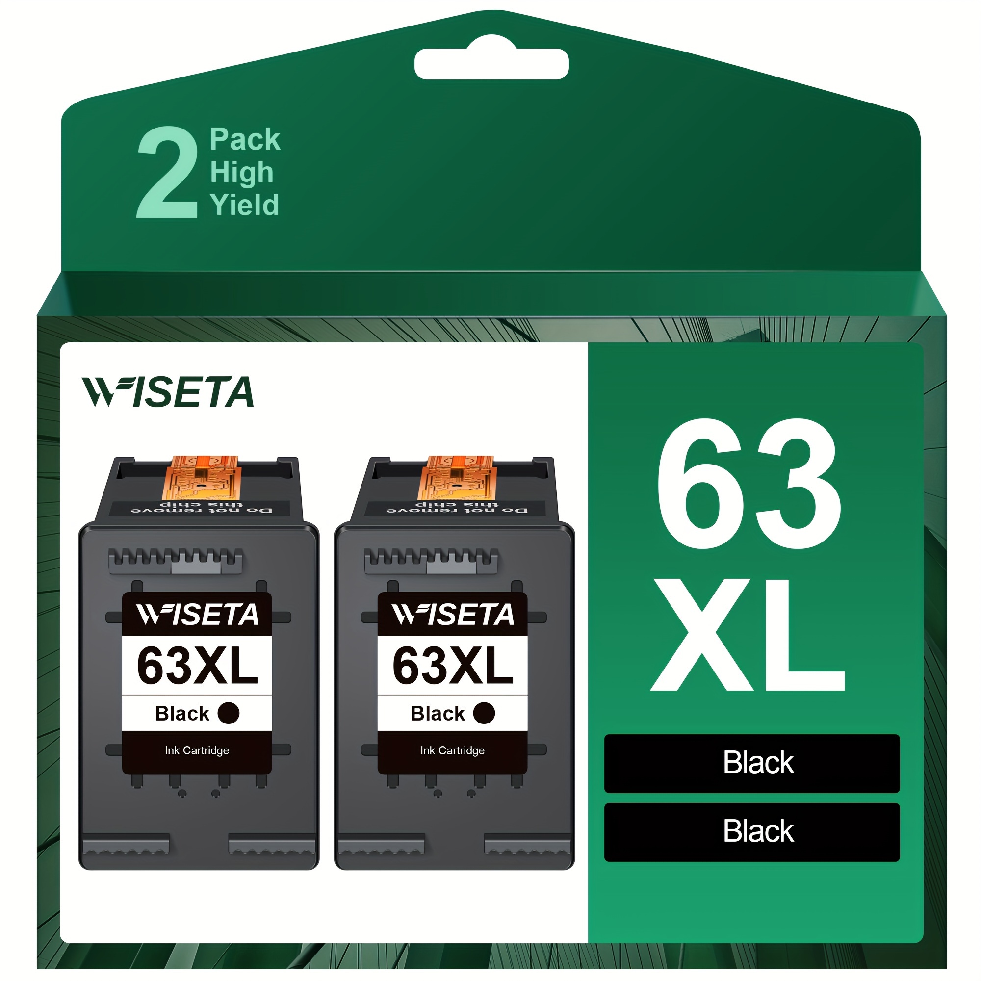 

Wiseta Remanufactured Ink Cartridge Replacement For 63xl 63 Use With Officejet 3830 5255 4650 3833 Envy 4520 Deskjet 1112 3637 3630 3634 Printer (2 Black)