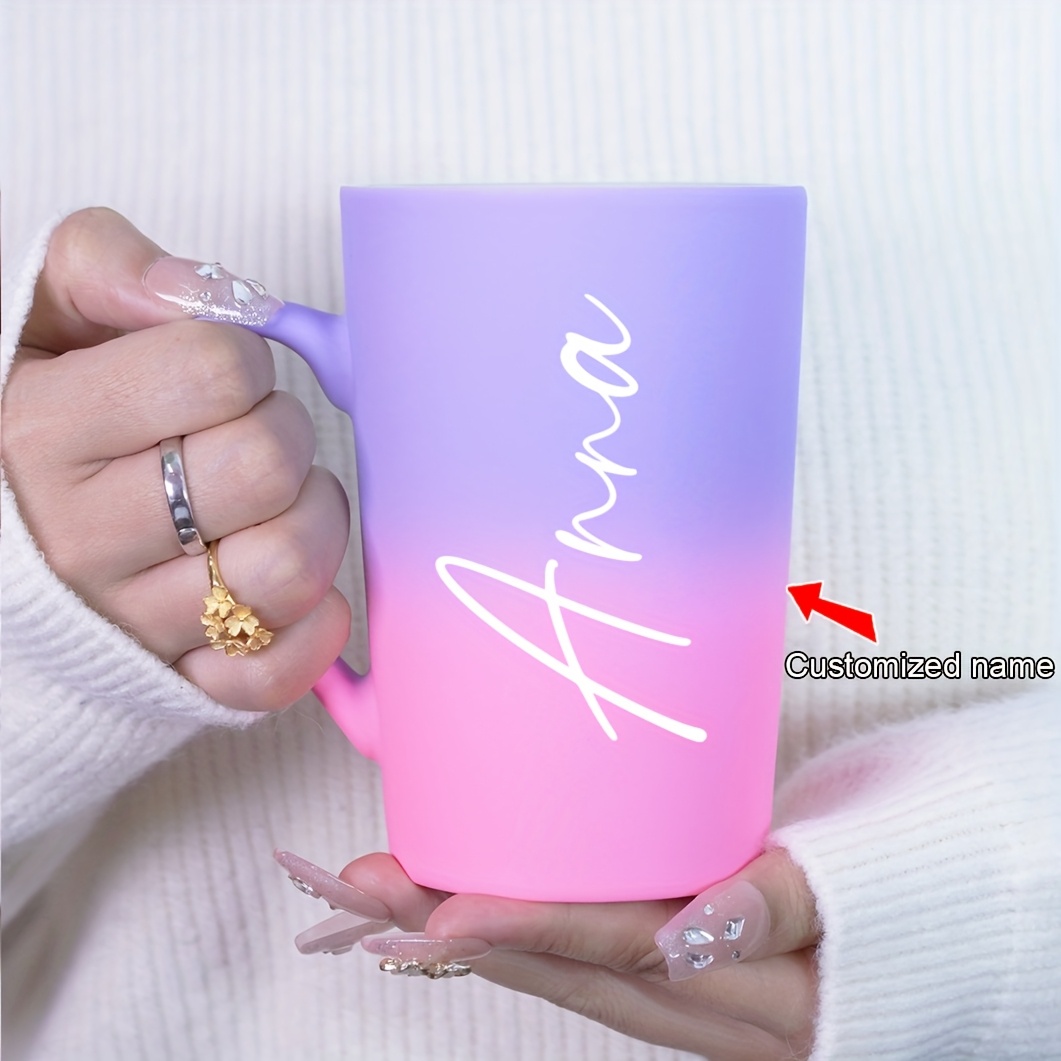 Personalized 12oz Ceramic Coffee Mug, Insulated Drinkware, Customizable With A Name - Includes A Custom Water Bottle And Tea Cup, Perfect As A Unique Gift For Birthdays, Valentine's Day, Family