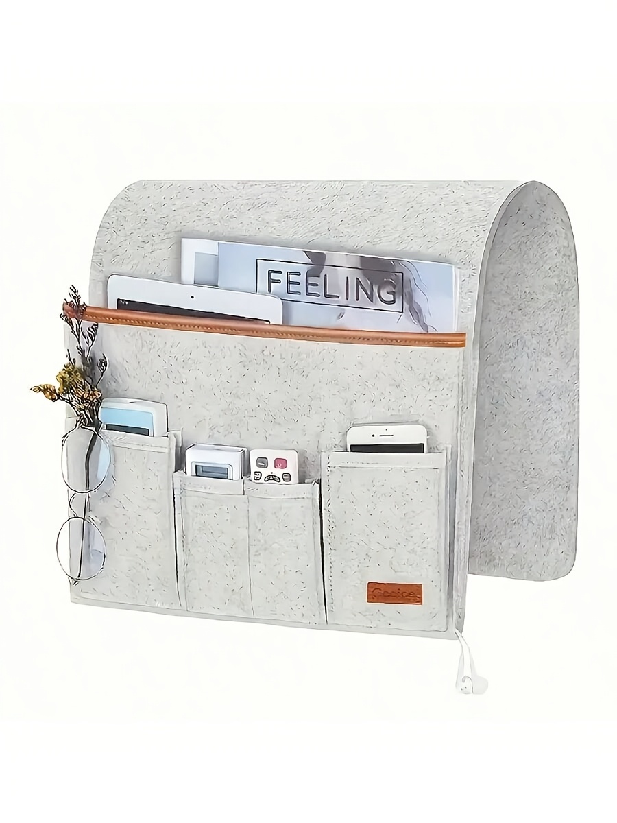 многофункциональный сумка для хранения из войлока, висящая, для спальни, гостиной, холст, отдельно стоящий органайзер, детали 4