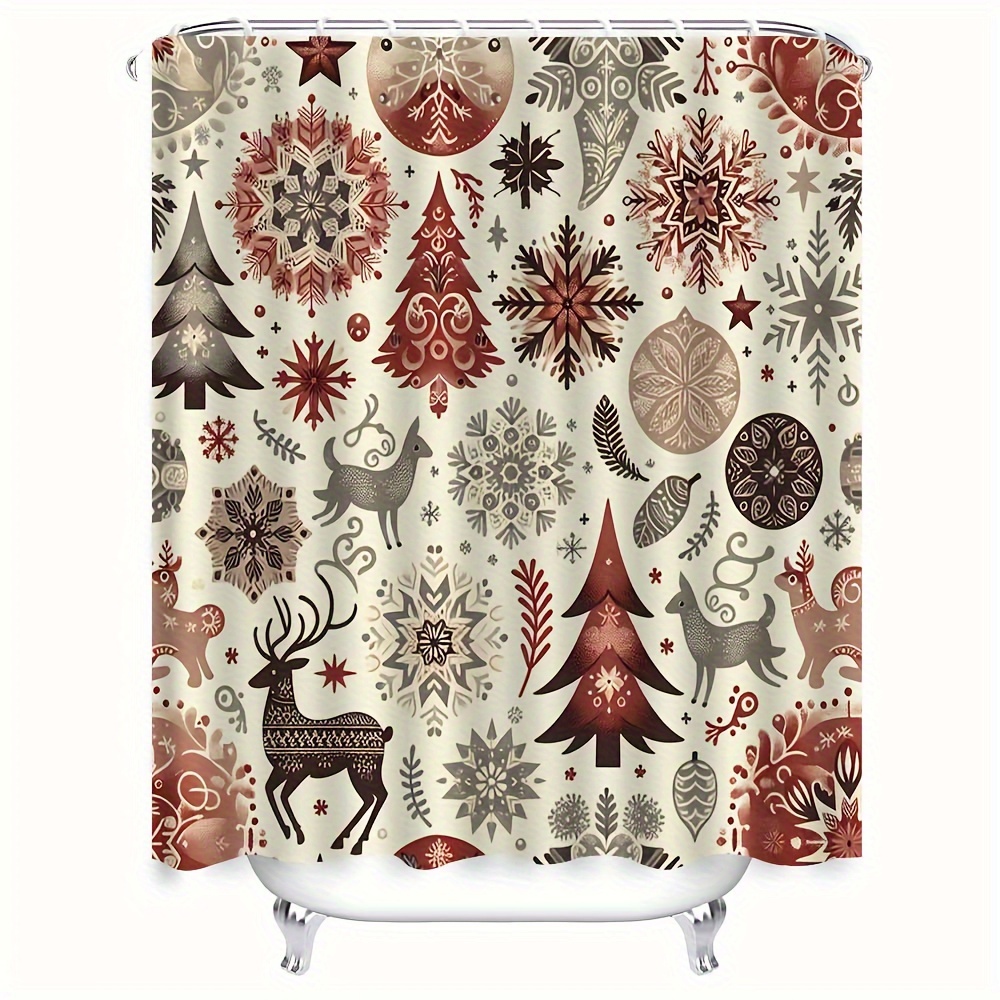 

Christmas Shower Curtain - , Included, & Elk