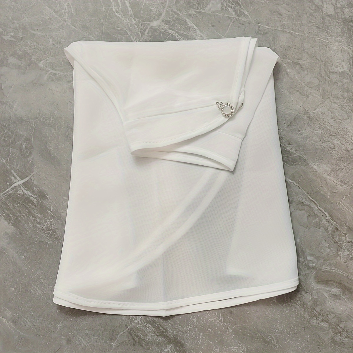TEMU Elegant Women's Lightweight Shawl - Stand Up Transparent Cape, Suitable For Weddings, Parties, And Photography