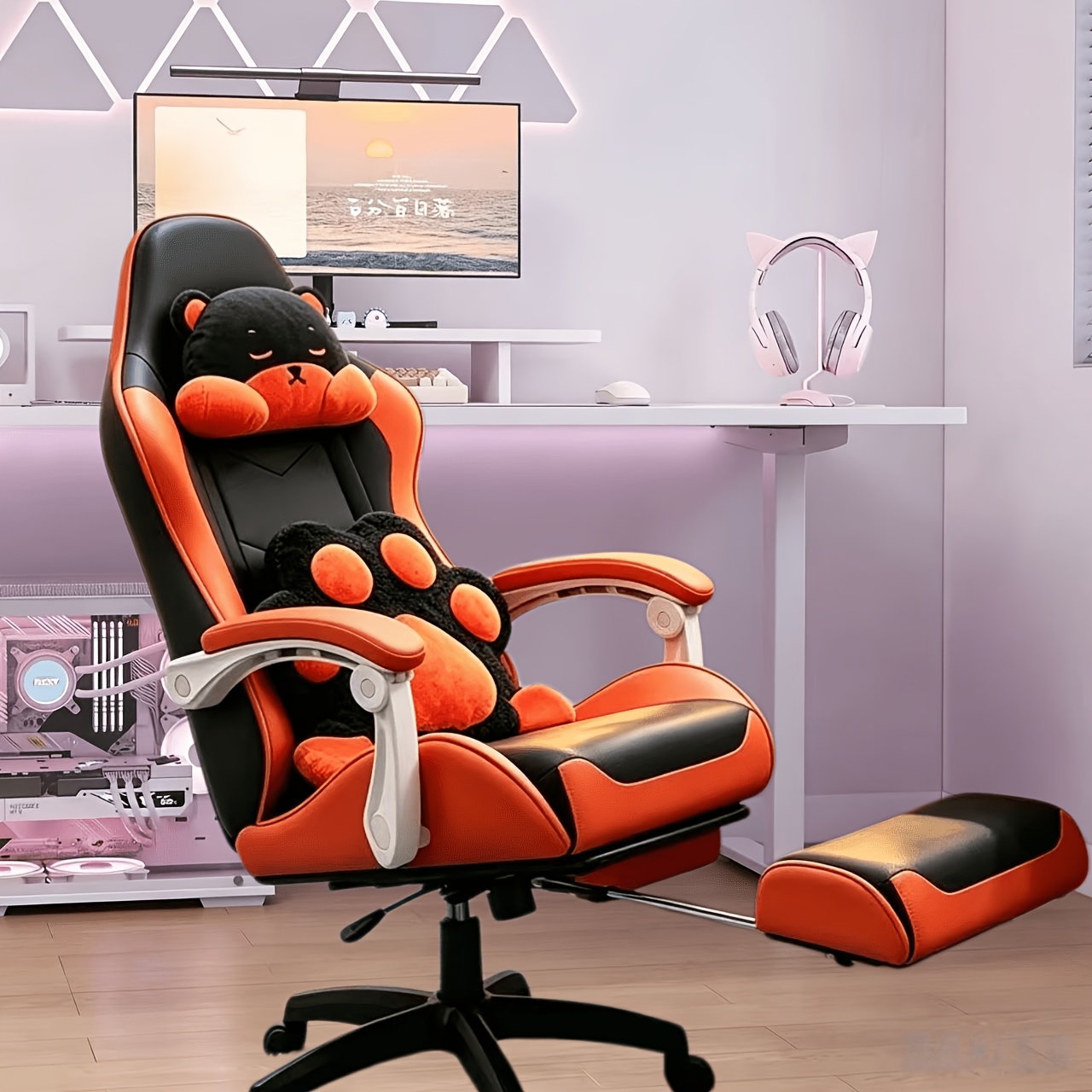 [5 Colors From] Gaming Computer Chair, Ergonomic Swivel Chair For Home, Live Streaming, Comfortable Long-sitting Dorm Room Adjustable Stool - Perfect Gift For , Girlfriends