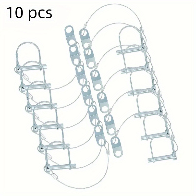 TEMU 10pcs Of Trailer Coupler Pins -release Rings, 2-3/4" X 1/4" Shaft Locking Coupler Pins, Suitable For Agricultural Trailers, Trailers, Lawn And ,