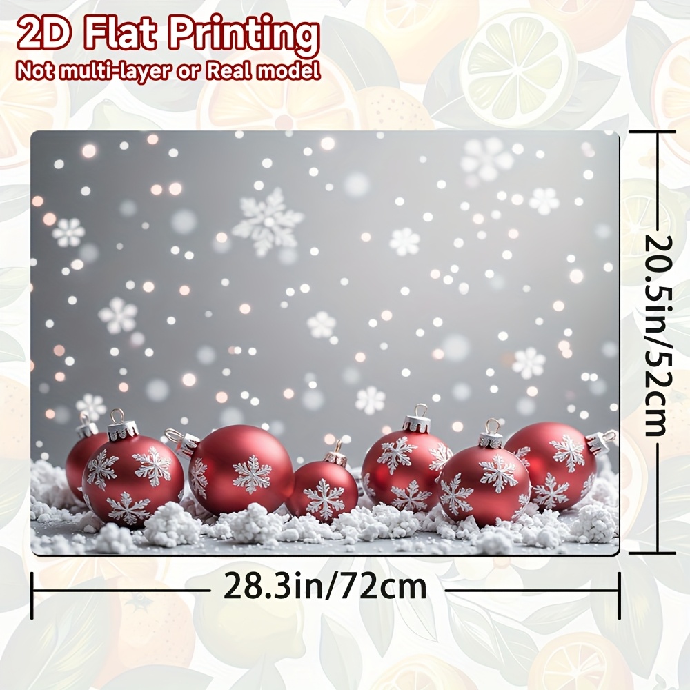 TEMU 1pc, Tapis de cuisinière imprimé 2D plat avec un motif sur le thème de Noël représentant d'hiver, fabriqué à 100% en polyester, idéal pour une