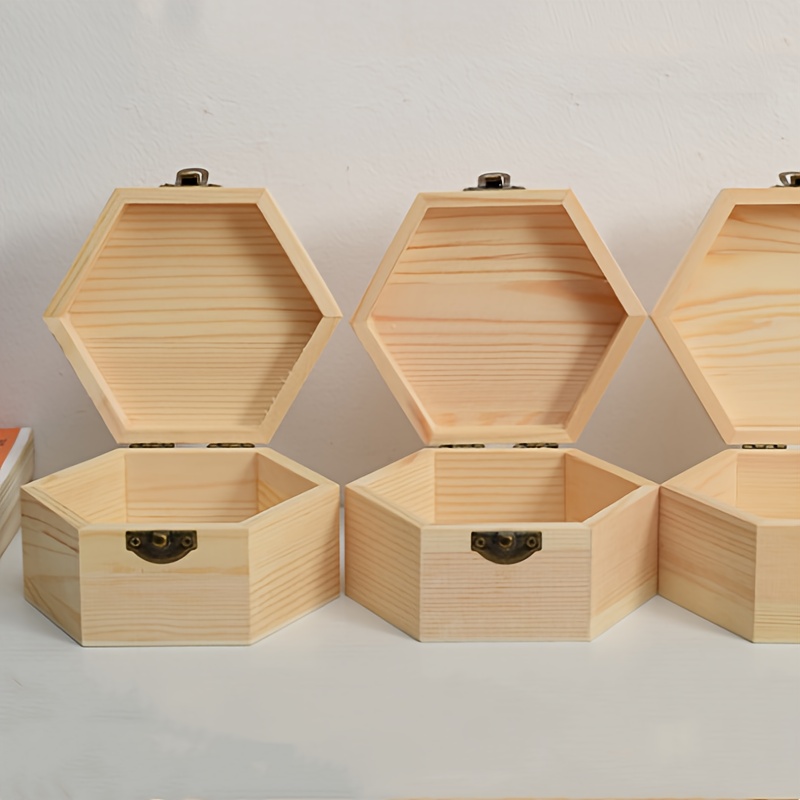 3pcs Hexagonal Storage Wooden Box Gift Set