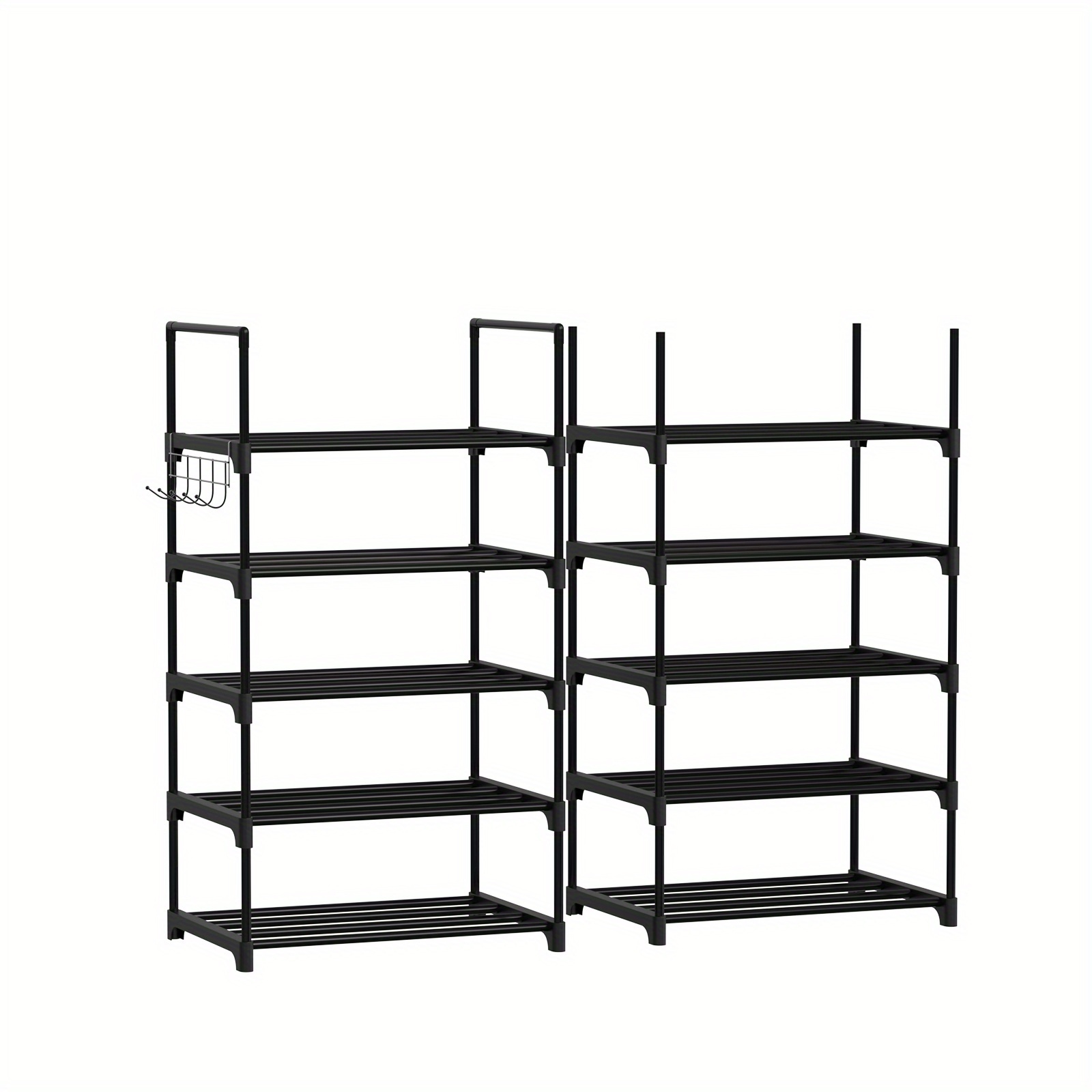 Shoe Rack, 10-tier Metal Shoe Storage Organiser, Metal Frame, Space- Rack, For Dressing Room, Hallway, 30 X 40 X 175cm, Black