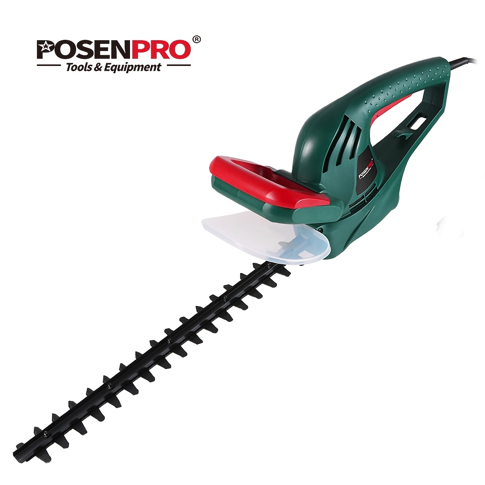 Image of Posenpro 500w Hedge Trimmer With 450mm Blade, 16mm Tooth , Electric Pruning Shears For Tall Hedges, Fences, And Garden Maintenance, Includes Eu Plug