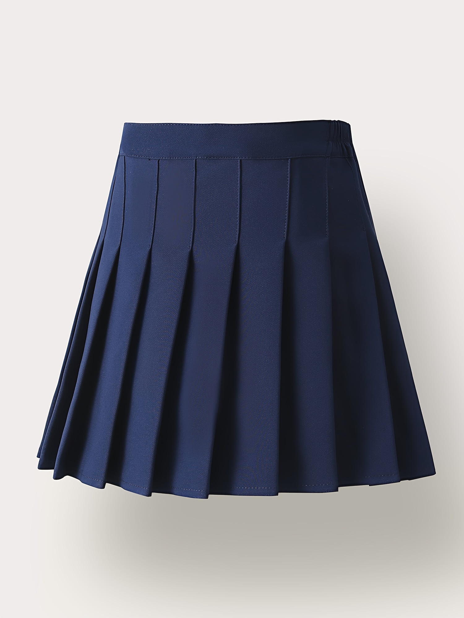 girls preppy pleated skirt with safety pants solid color half length a line skirt machine washable dry   no elastic waistband spring summer fall party performance outfit for girls