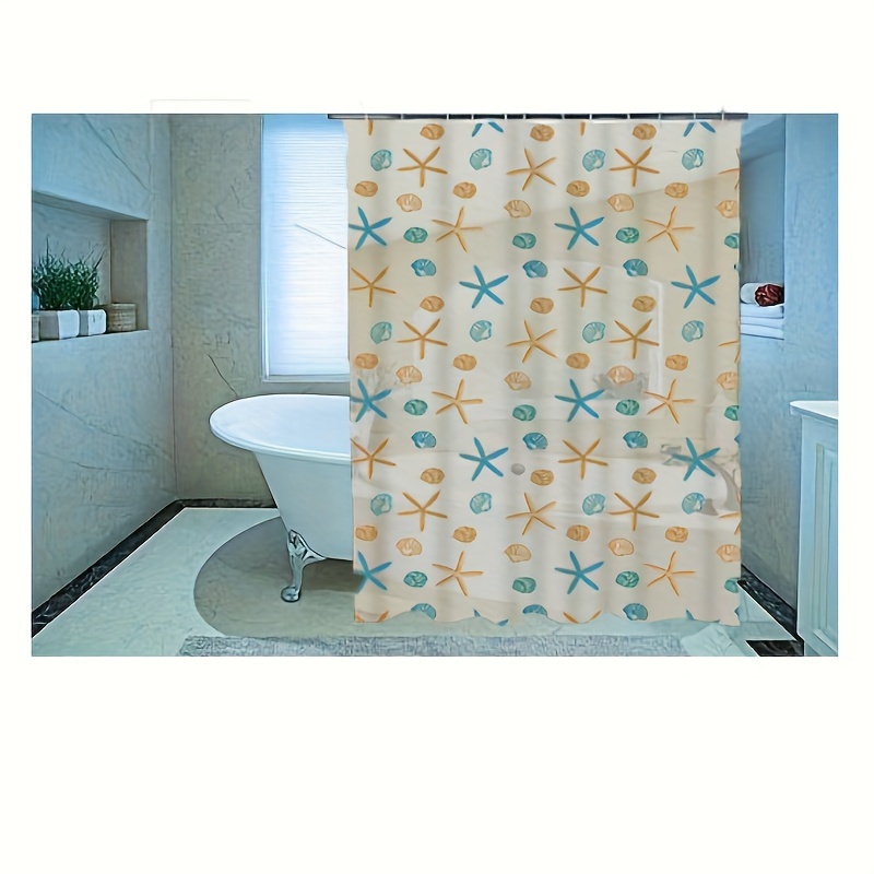 Waffle Weave Shower Curtain No Hook Bathroom Curtain Snap In - Temu