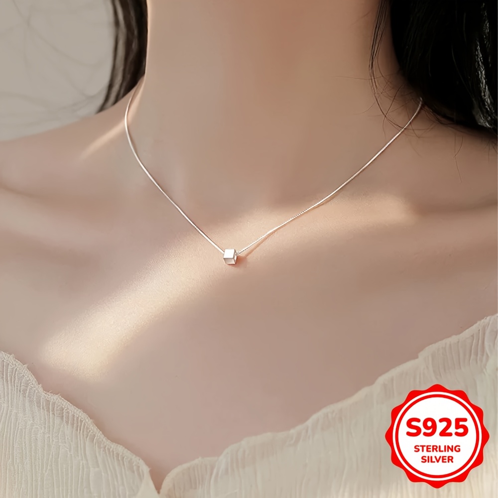 S925 Silver Geometric Collarbone Chain, High-End Geometric Necklace
