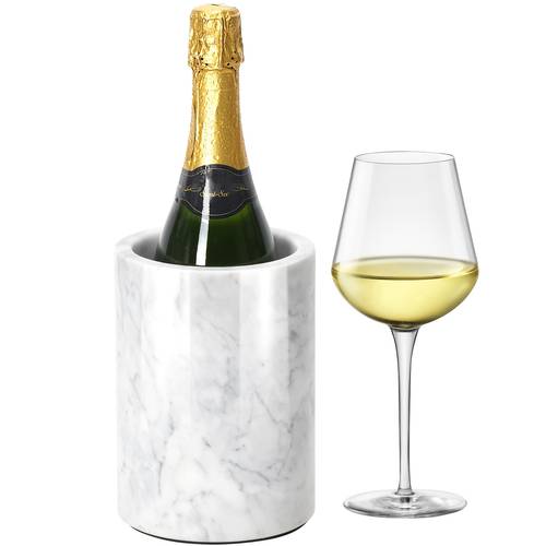 marble wine chiller bucket for bottles natural stone cooler utensil holder 2 in 1 multifunctional marble ice bucket for kitchen home decor heavy duty base gift for women her