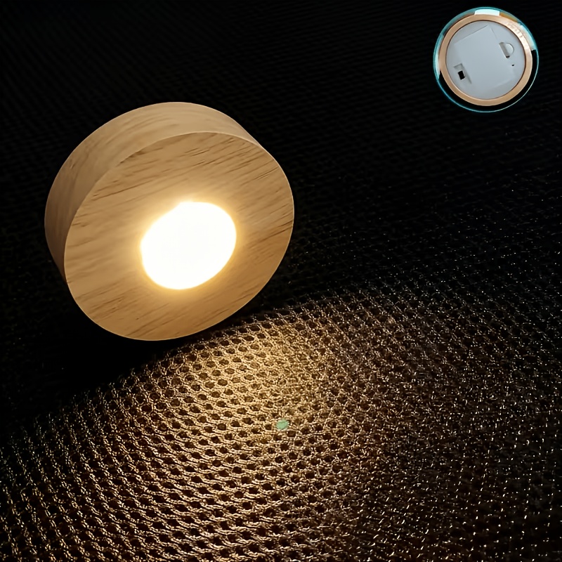 Image of Christmas Wooden Led Illuminated Display Base, Christmas Night Light Decoration Base, Warm Light, Bedroom Home Table Decoration, Christmas Gift