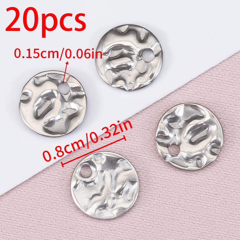 E-shop 20 Stücke Moderne Runde Geprägte Texturierte 304 Edelstahl Einloch-Anhänger für DIY Halsketten Armbänder Schmuck Selbstgemachte Charms