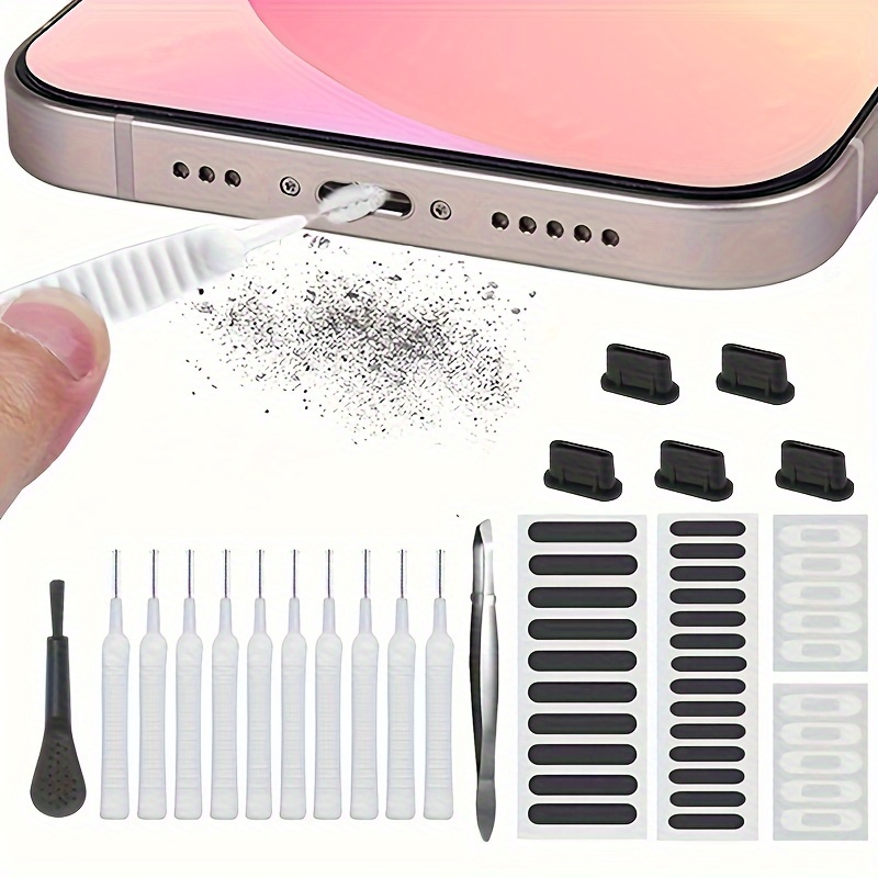 

Phone Port Dust Plugs, Computer Keyboard Cleaning Brush, Speaker Protection Stickers, Multi-function Speaker Port Dust Stickers, Earphone Cleaning Bristles, Phone Cleaning And Maintenance Kit