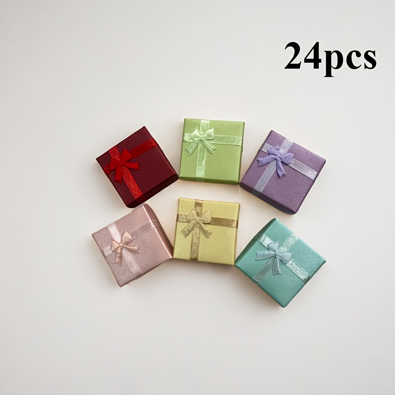 Image of 24pcs High-grade Pearlescent Mini Gift Box Ring Necklace Jewelry Packaging Box, Wedding Valentine's Day Gift Box For Girlfriend's Birthday