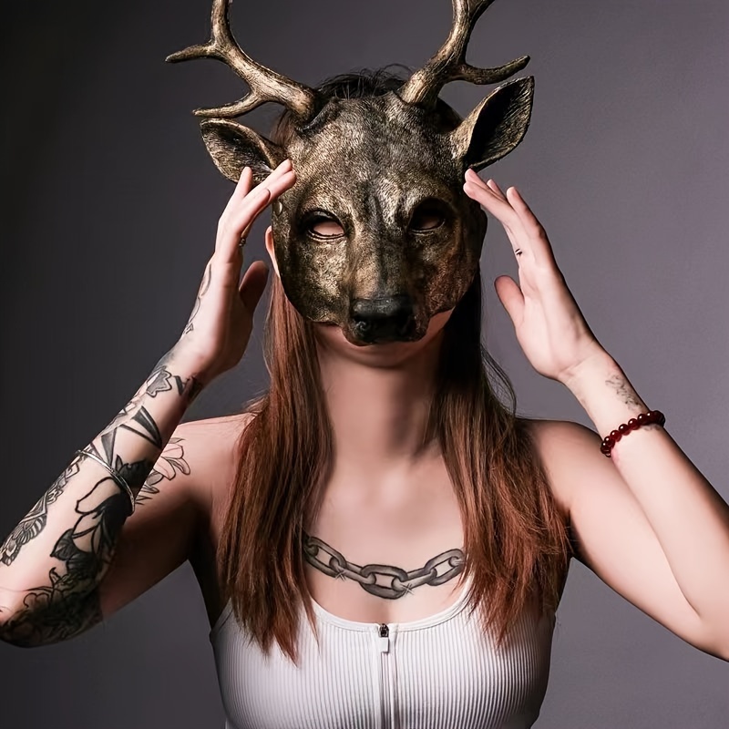 Realistische Hirschgeweih Maske - Atmungsaktiv Für Halloween & Cosplay