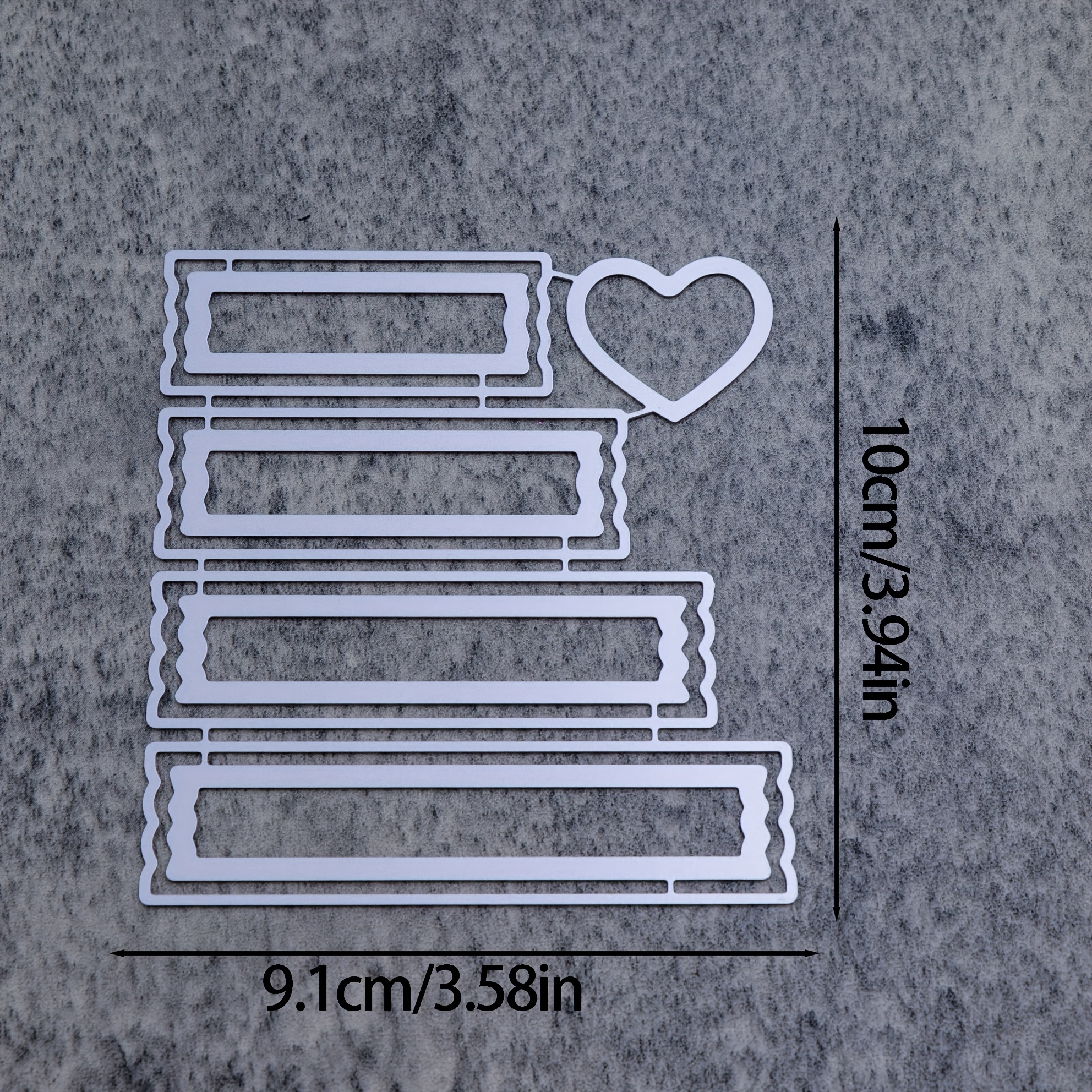 E-shop 1 Set Banner Stanzform für Kartenherstellung, Sentiment Bar Rahmen Metall Schneideform, Etikett Stanzform Vorlage für Zubehör, Hochzeit