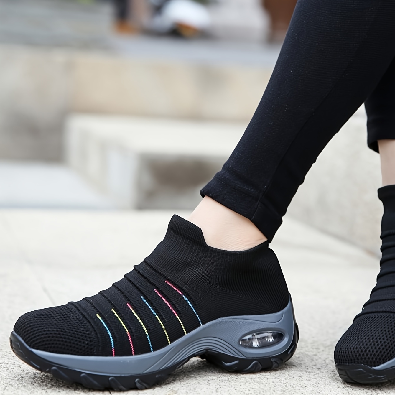 Women's Breathable Sneakers - Lightweight Soft Sole Low-top Sneakers With Cushioned Outsole, Round Toe & Slip- For Gym,, Walking - - Casual Wear (fabric Upper &), Women Shoes