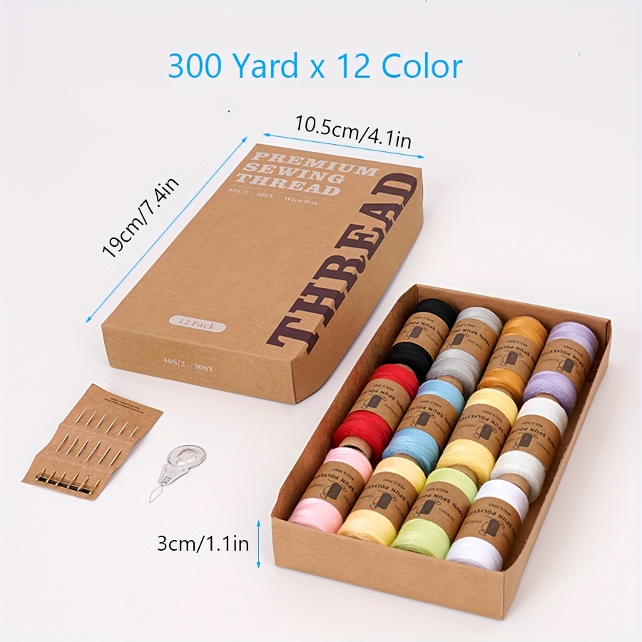 TEMU A Collection Of Sewing Threads In 12, 18, And 24 Colors, Each Spool Containing 300 Yards Of Polyester Thread, Suitable For Hand Stitching,