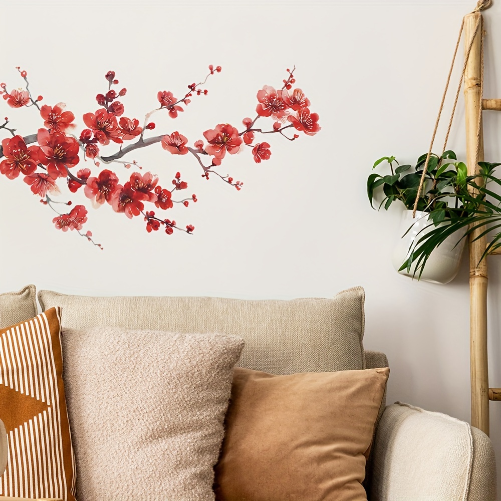 

Charming Plum Wall Decal - Self-adhesive, Vinyl Sticker For Living Room, Bedroom, Dorm & Entryway Decor, 23.6in X 13.7in